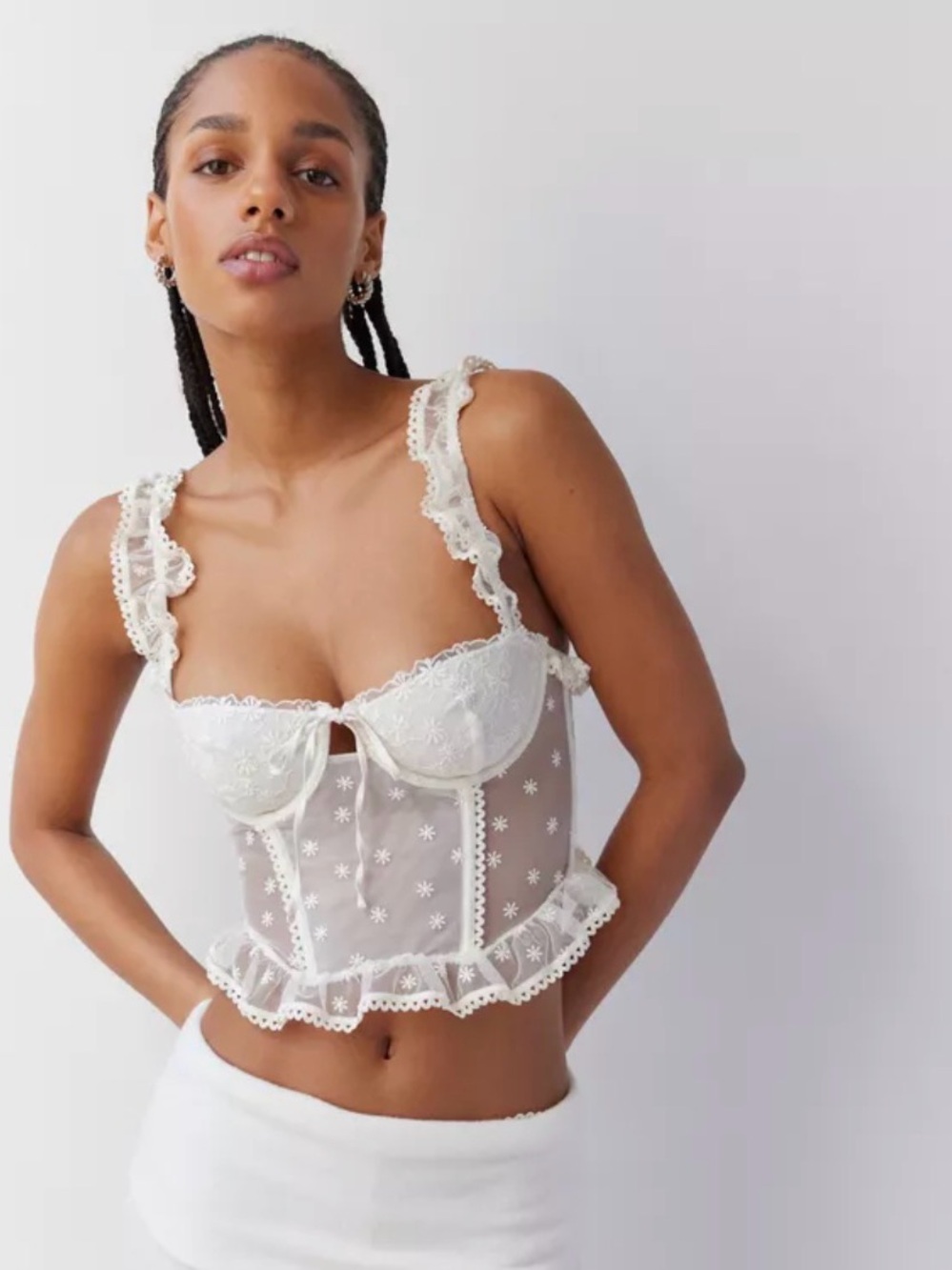White Daisy Corset Top